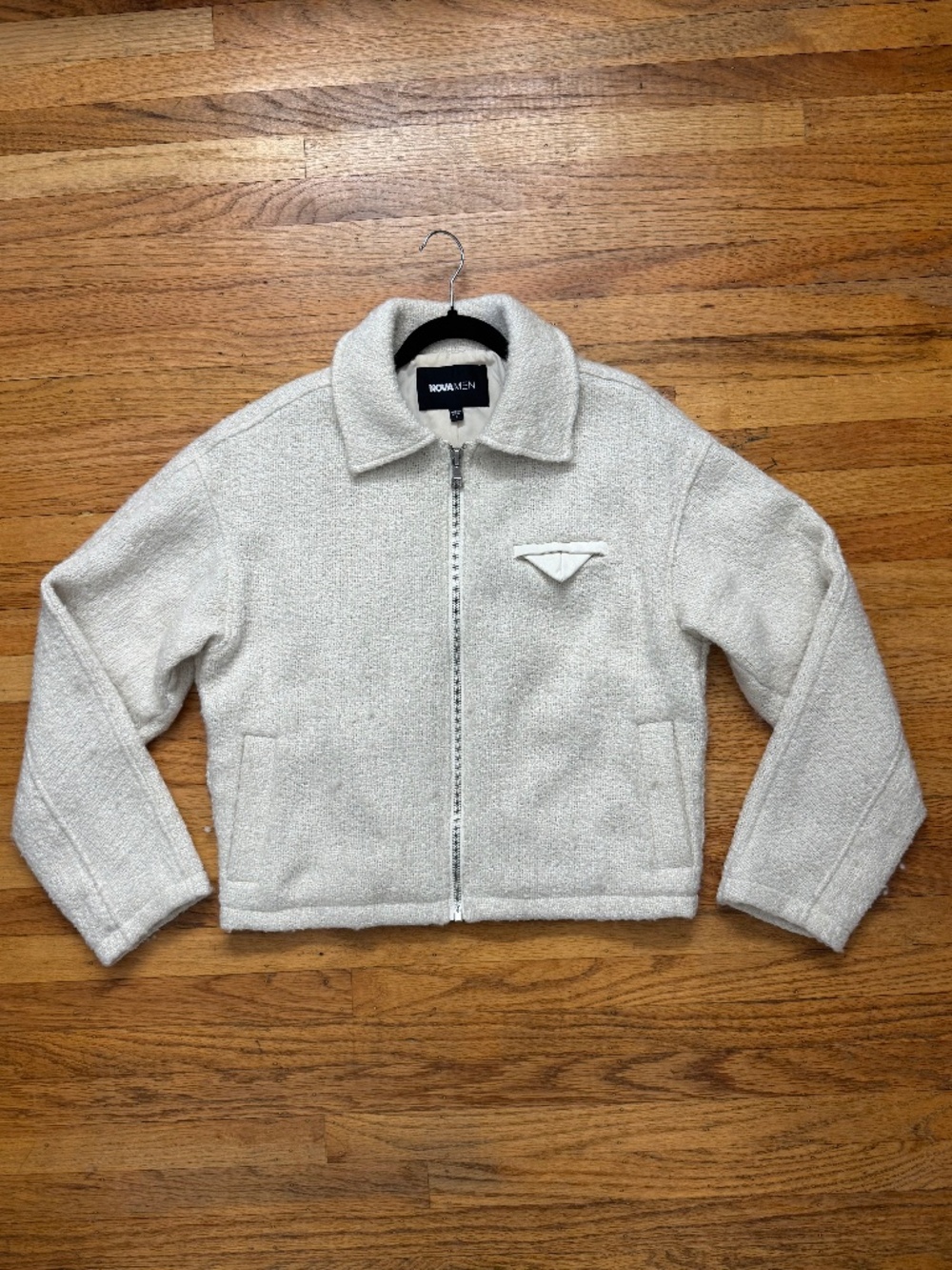 Fashion Nova Men's Cream and White Jacket